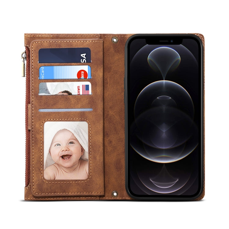 For iPhone 14 Pro Retro Frosted RFID Flip Leather Phone Case