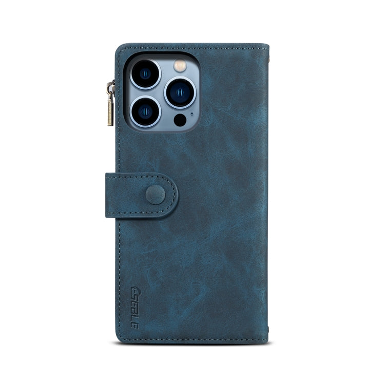 For iPhone 14 Pro Retro Frosted RFID Flip Leather Phone Case