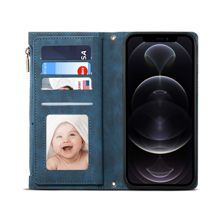 For iPhone 14 Pro Retro Frosted RFID Flip Leather Phone Case
