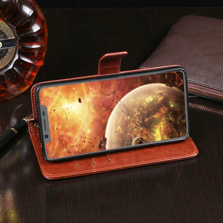 For Blackview BV9600 Pro idewei Crazy Horse Texture Horizontal Flip Leather Case with Holder & Card Slots & Wallet