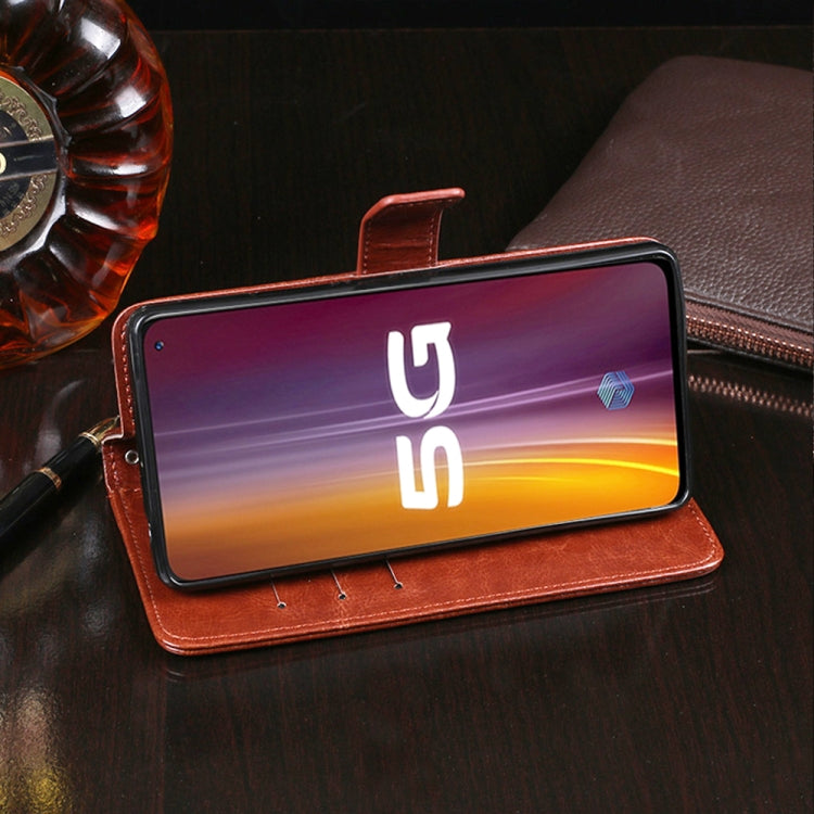 For Vivo IQOO 3 idewei Crazy Horse Texture Horizontal Flip Leather Case with Holder & Card Slots & Wallet