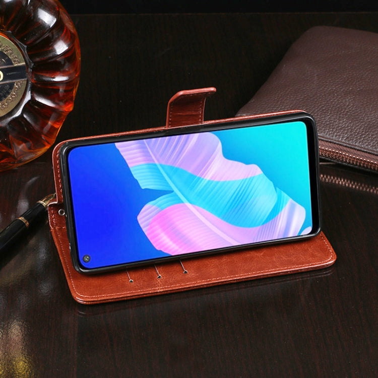 For Huawei P40 Lite E idewei Crazy Horse Texture Horizontal Flip Leather Case with Holder & Card Slots & Wallet