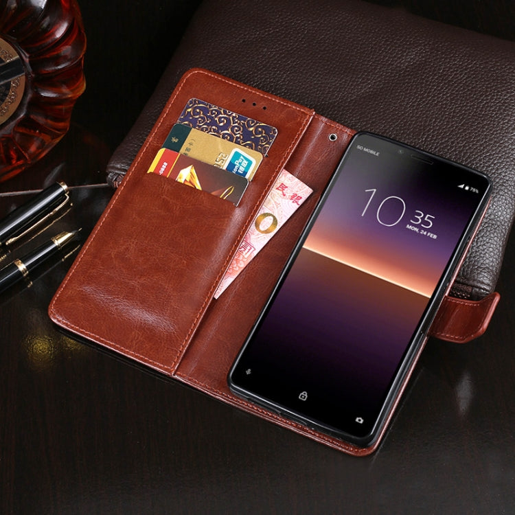 For Sony Xperia 10 II idewei Crazy Horse Texture Horizontal Flip Leather Case with Holder & Card Slots & Wallet