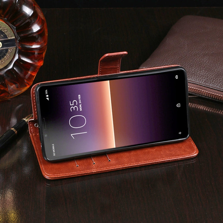 For Sony Xperia 10 II idewei Crazy Horse Texture Horizontal Flip Leather Case with Holder & Card Slots & Wallet