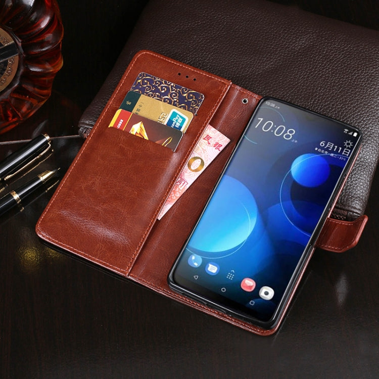 For HTC Desire 19+ idewei Crazy Horse Texture Horizontal Flip Leather Case with Holder & Card Slots & Wallet