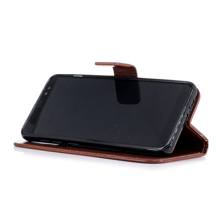For Galaxy A8 (2018) Plum Blossom Pattern Diamond Encrusted Leather Case with Holder & Card Slots & Wallet