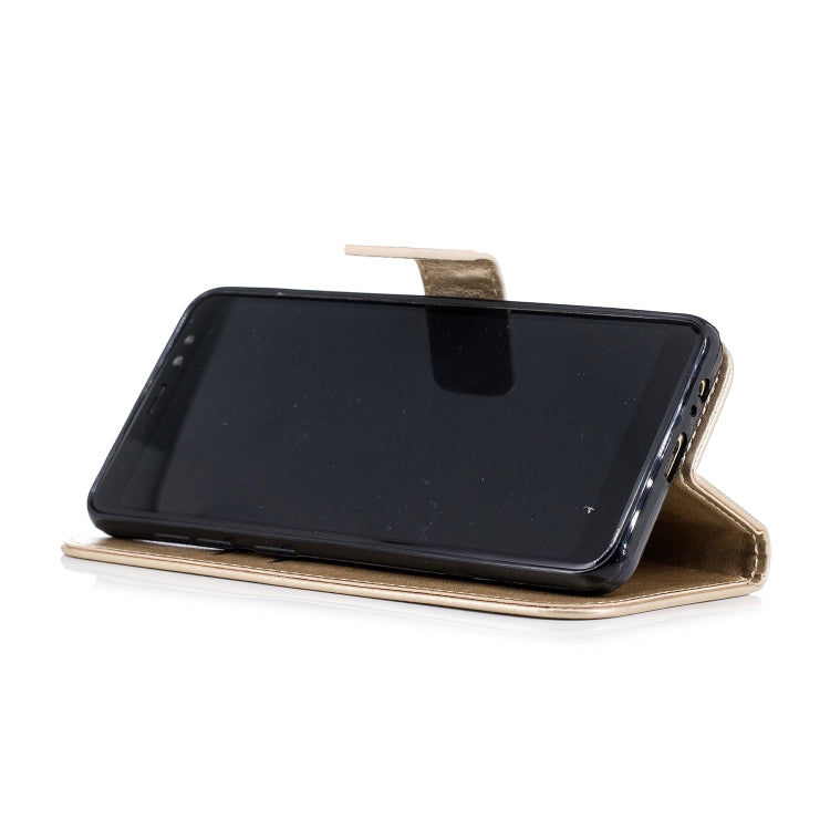 For Galaxy A8 (2018) Plum Blossom Pattern Diamond Encrusted Leather Case with Holder & Card Slots & Wallet