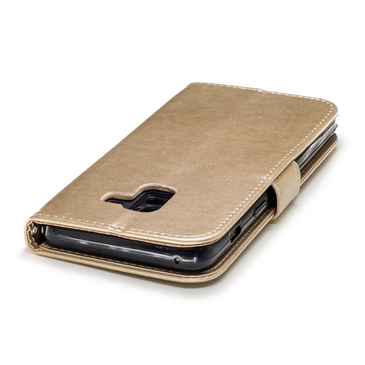 For Galaxy A8 (2018) Plum Blossom Pattern Diamond Encrusted Leather Case with Holder & Card Slots & Wallet