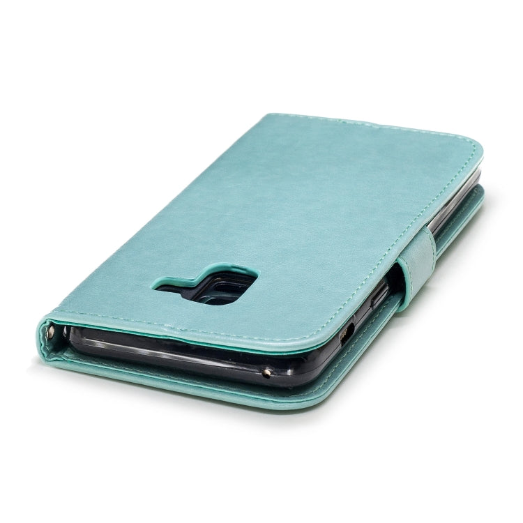 For Galaxy A8 (2018) Plum Blossom Pattern Diamond Encrusted Leather Case with Holder & Card Slots & Wallet