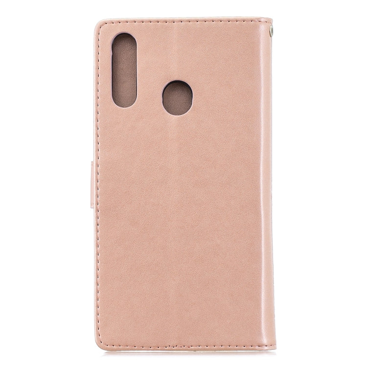 For Galaxy A20s Plum Blossom Pattern Diamond Encrusted Leather Case with Holder & Card Slots & Wallet