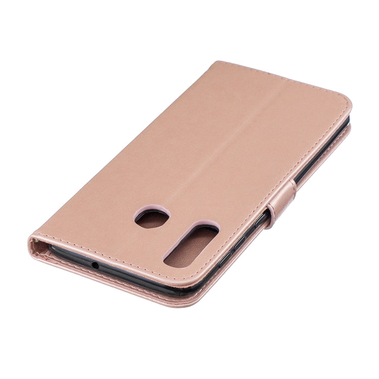 For Galaxy A30 Plum Blossom Pattern Diamond Encrusted Leather Case with Holder & Card Slots & Wallet