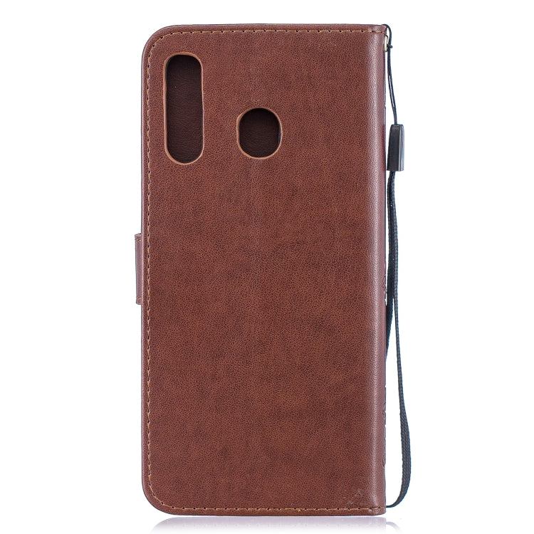 For Galaxy A30 Plum Blossom Pattern Diamond Encrusted Leather Case with Holder & Card Slots & Wallet