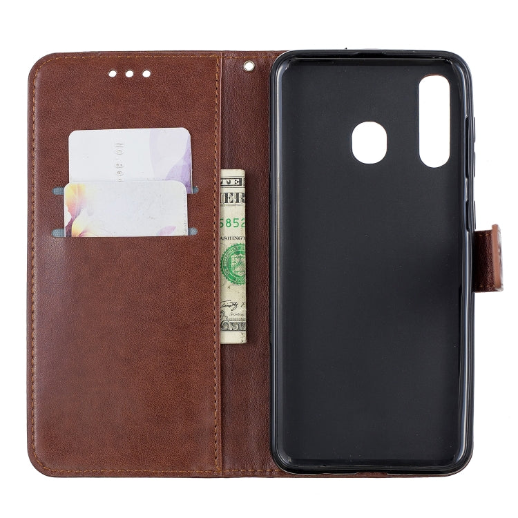 For Galaxy A30 Plum Blossom Pattern Diamond Encrusted Leather Case with Holder & Card Slots & Wallet