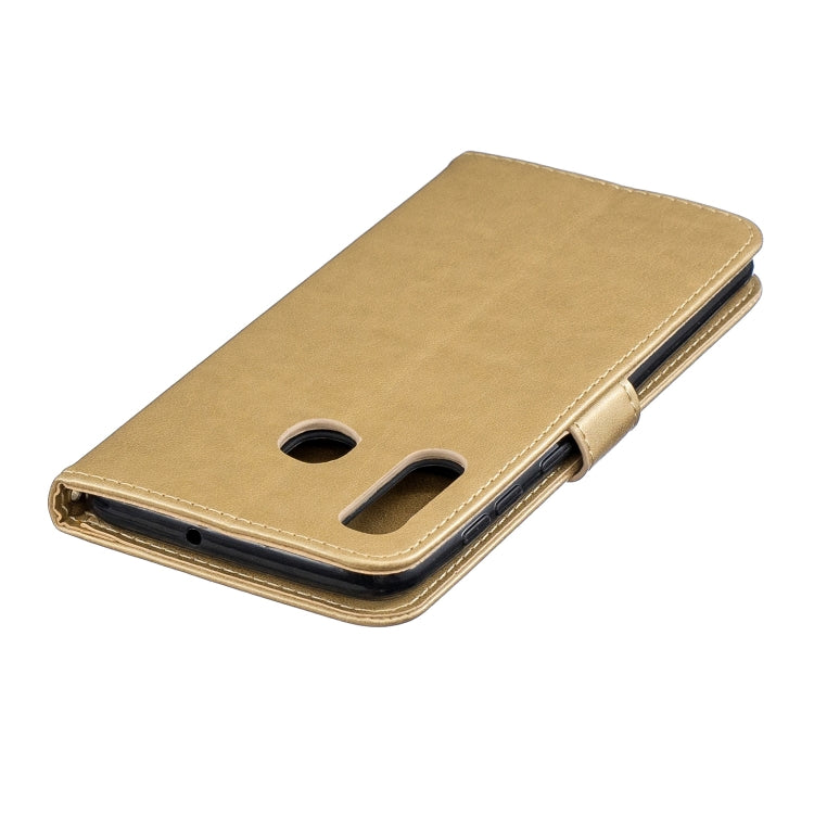 For Galaxy A30 Plum Blossom Pattern Diamond Encrusted Leather Case with Holder & Card Slots & Wallet