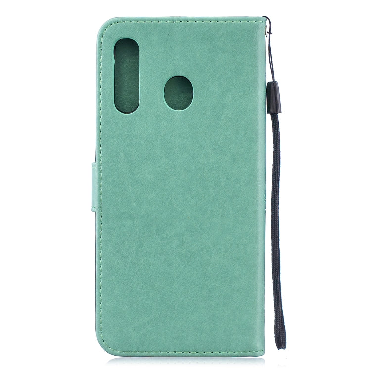 For Galaxy A30 Plum Blossom Pattern Diamond Encrusted Leather Case with Holder & Card Slots & Wallet