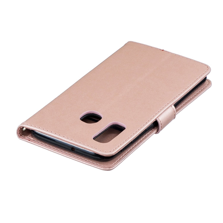 For Galaxy A40 Plum Blossom Pattern Diamond Encrusted Leather Case with Holder & Card Slots & Wallet