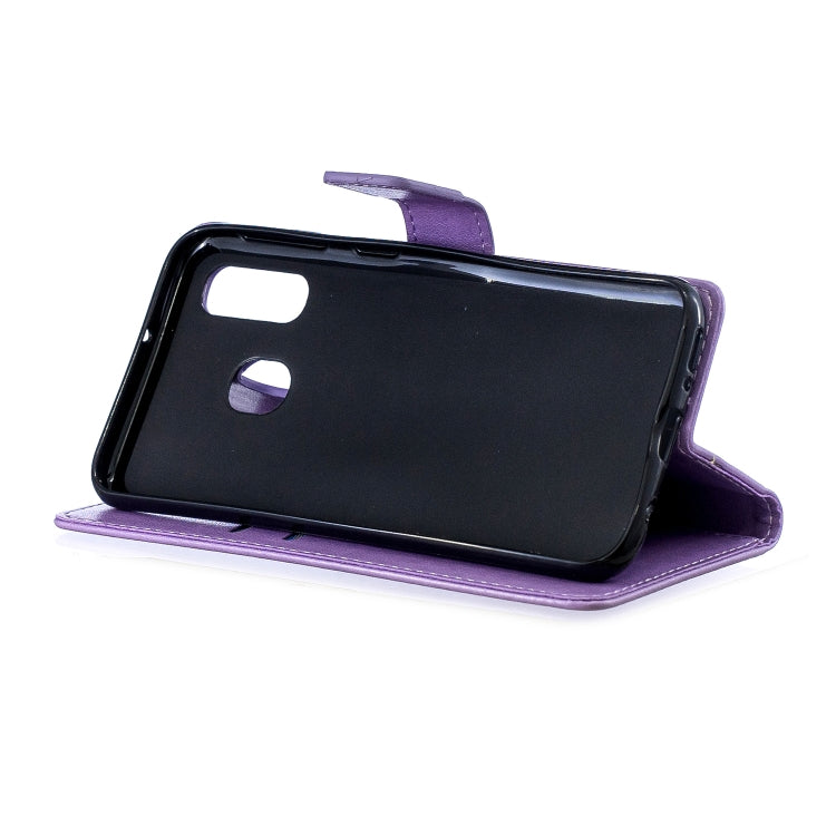 For Galaxy A40 Plum Blossom Pattern Diamond Encrusted Leather Case with Holder & Card Slots & Wallet
