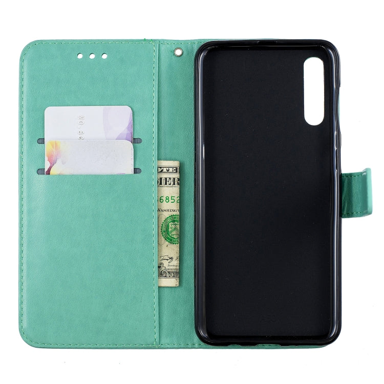For Galaxy A50 Plum Blossom Pattern Diamond Encrusted Leather Case with Holder & Card Slots & Wallet