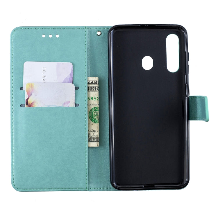 For Galaxy A60 Plum Blossom Pattern Diamond Encrusted Leather Case with Holder & Card Slots & Wallet
