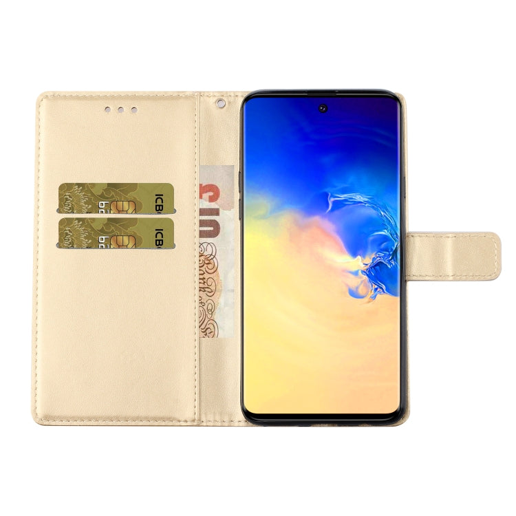 For Galaxy A71 Plum Blossom Pattern Diamond Encrusted Leather Case with Holder & Card Slots & Wallet