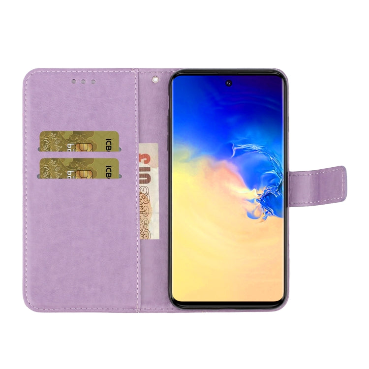 For Galaxy A71 Plum Blossom Pattern Diamond Encrusted Leather Case with Holder & Card Slots & Wallet