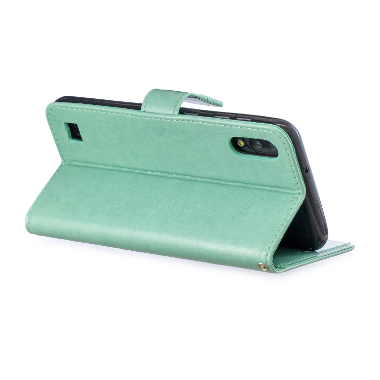 For Galaxy M10 / A10 Plum Blossom Pattern Diamond Encrusted Leather Case with Holder & Card Slots & Wallet