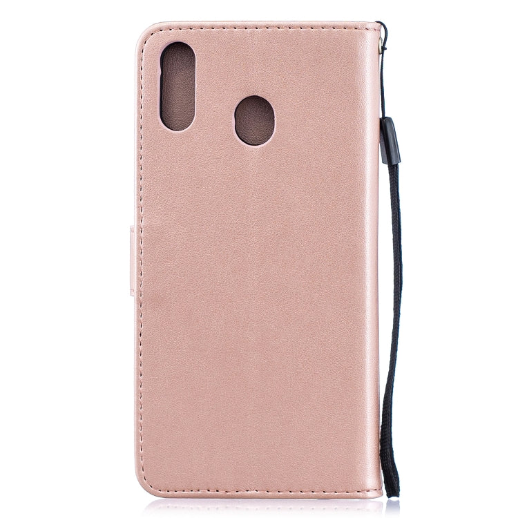 For Galaxy M20 Plum Blossom Pattern Diamond Encrusted Leather Case with Holder & Card Slots & Wallet