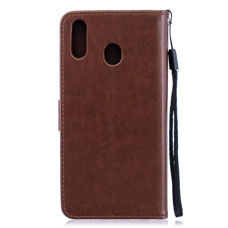 For Galaxy M20 Plum Blossom Pattern Diamond Encrusted Leather Case with Holder & Card Slots & Wallet
