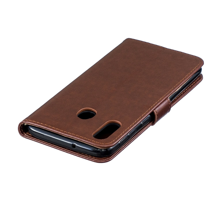 For Galaxy M20 Plum Blossom Pattern Diamond Encrusted Leather Case with Holder & Card Slots & Wallet