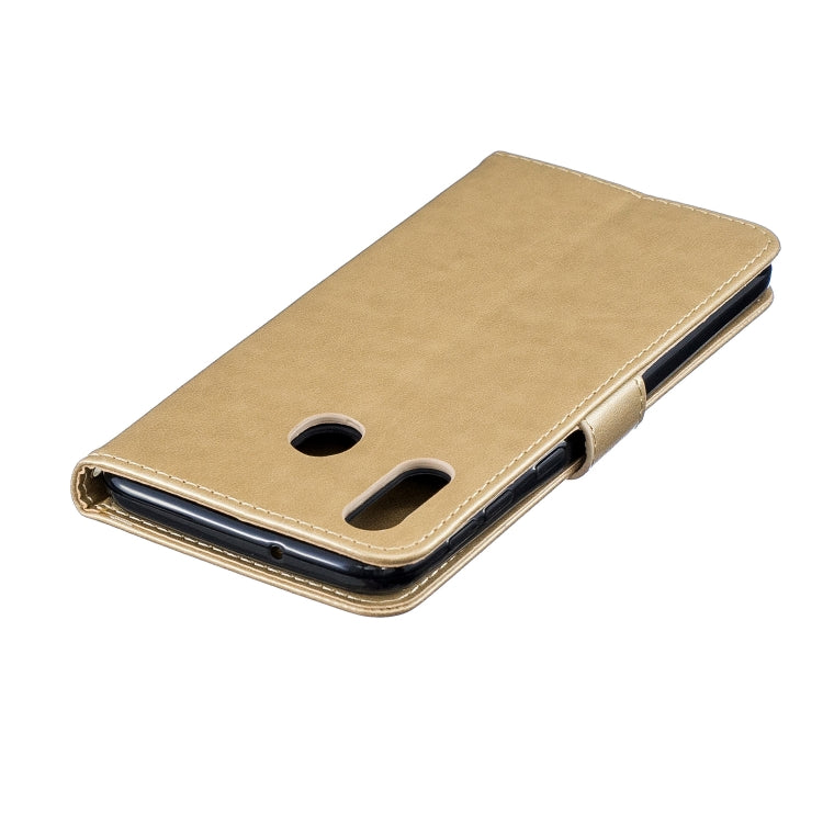 For Galaxy M20 Plum Blossom Pattern Diamond Encrusted Leather Case with Holder & Card Slots & Wallet