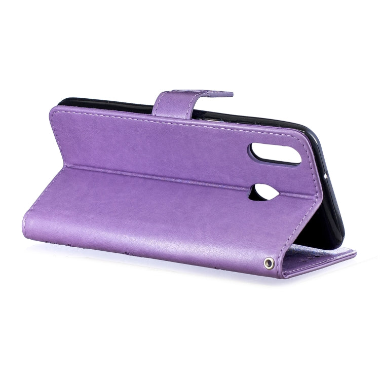 For Galaxy M20 Plum Blossom Pattern Diamond Encrusted Leather Case with Holder & Card Slots & Wallet