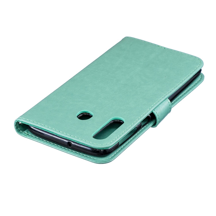 For Galaxy M30 Plum Blossom Pattern Diamond Encrusted Leather Case with Holder & Card Slots & Wallet