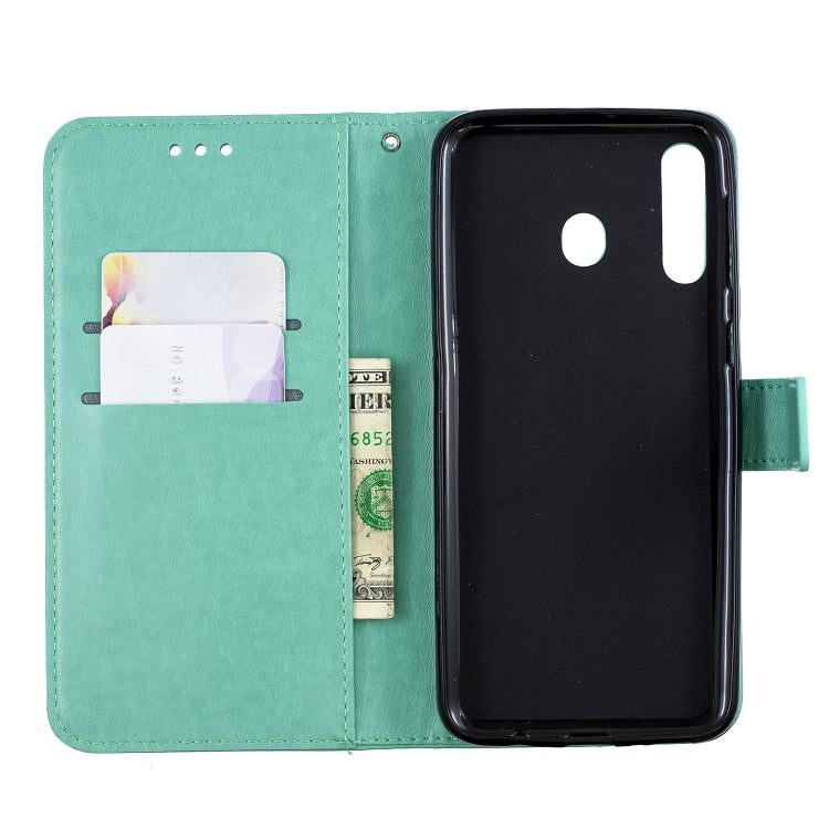 For Galaxy M30 Plum Blossom Pattern Diamond Encrusted Leather Case with Holder & Card Slots & Wallet
