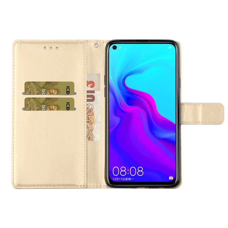 For Huawei Mate 30 Lite Plum Blossom Pattern Diamond Encrusted Leather Case with Holder & Card Slots & Wallet