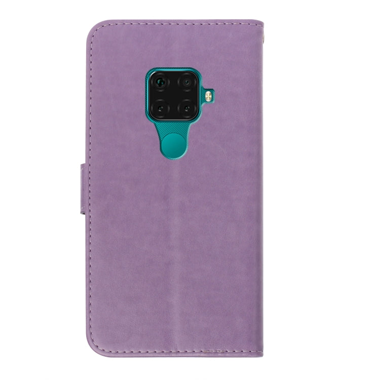 For Huawei Mate 30 Lite Plum Blossom Pattern Diamond Encrusted Leather Case with Holder & Card Slots & Wallet