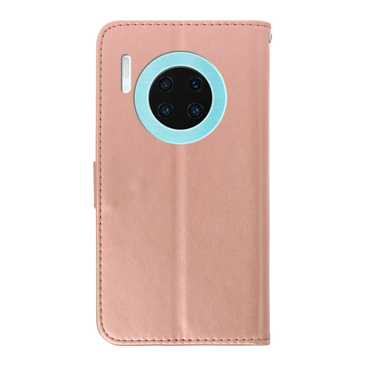 For Huawei Mate 30 Plum Blossom Pattern Diamond Encrusted Leather Case with Holder & Card Slots & Wallet