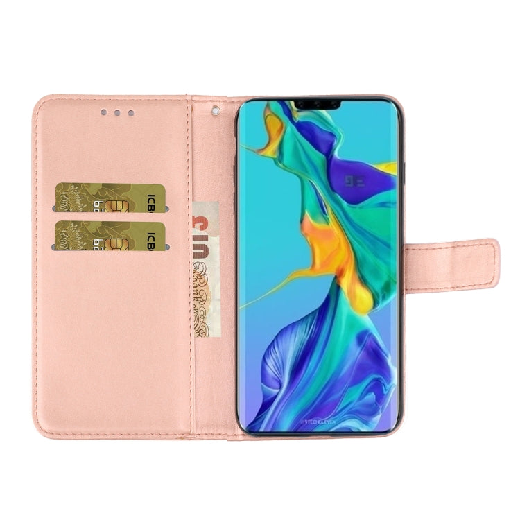 For Huawei Mate 30 Plum Blossom Pattern Diamond Encrusted Leather Case with Holder & Card Slots & Wallet