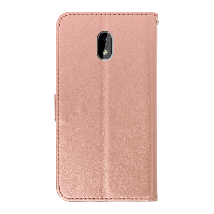 For Nokia 3.2 Plum Blossom Pattern Diamond Encrusted Leather Case with Holder & Card Slots & Wallet
