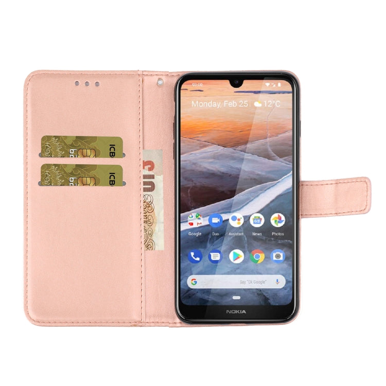 For Nokia 3.2 Plum Blossom Pattern Diamond Encrusted Leather Case with Holder & Card Slots & Wallet