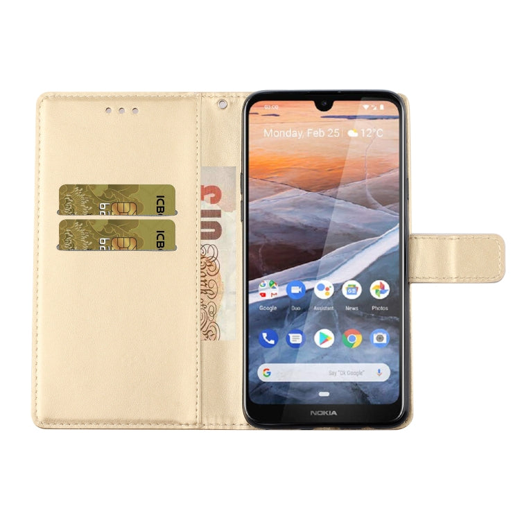 For Nokia 3.2 Plum Blossom Pattern Diamond Encrusted Leather Case with Holder & Card Slots & Wallet