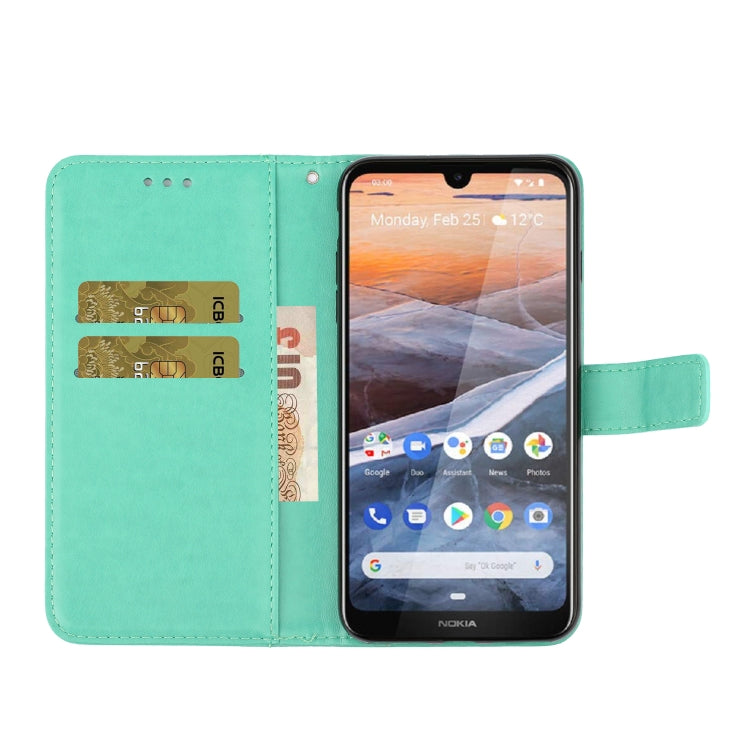 For Nokia 3.2 Plum Blossom Pattern Diamond Encrusted Leather Case with Holder & Card Slots & Wallet
