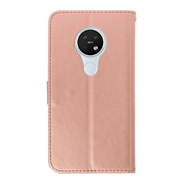 For Nokia 7.2 Plum Blossom Pattern Diamond Encrusted Leather Case with Holder & Card Slots & Wallet