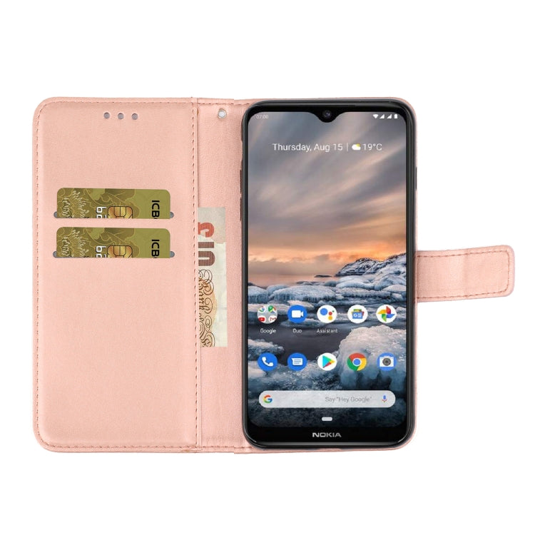 For Nokia 7.2 Plum Blossom Pattern Diamond Encrusted Leather Case with Holder & Card Slots & Wallet