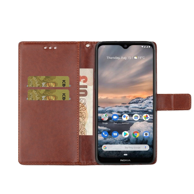 For Nokia 7.2 Plum Blossom Pattern Diamond Encrusted Leather Case with Holder & Card Slots & Wallet