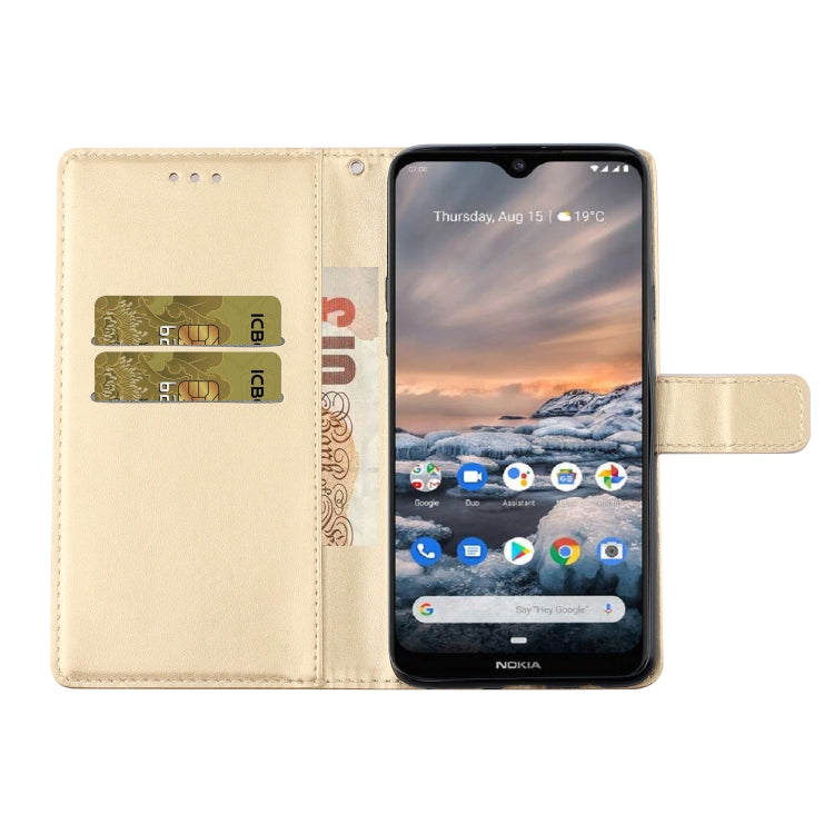For Nokia 7.2 Plum Blossom Pattern Diamond Encrusted Leather Case with Holder & Card Slots & Wallet