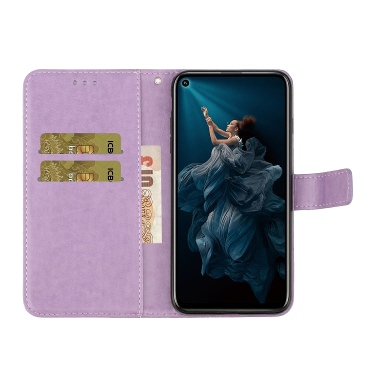 For Huawei nova 6 SE Plum Blossom Pattern Diamond Encrusted Leather Case with Holder & Card Slots & Wallet