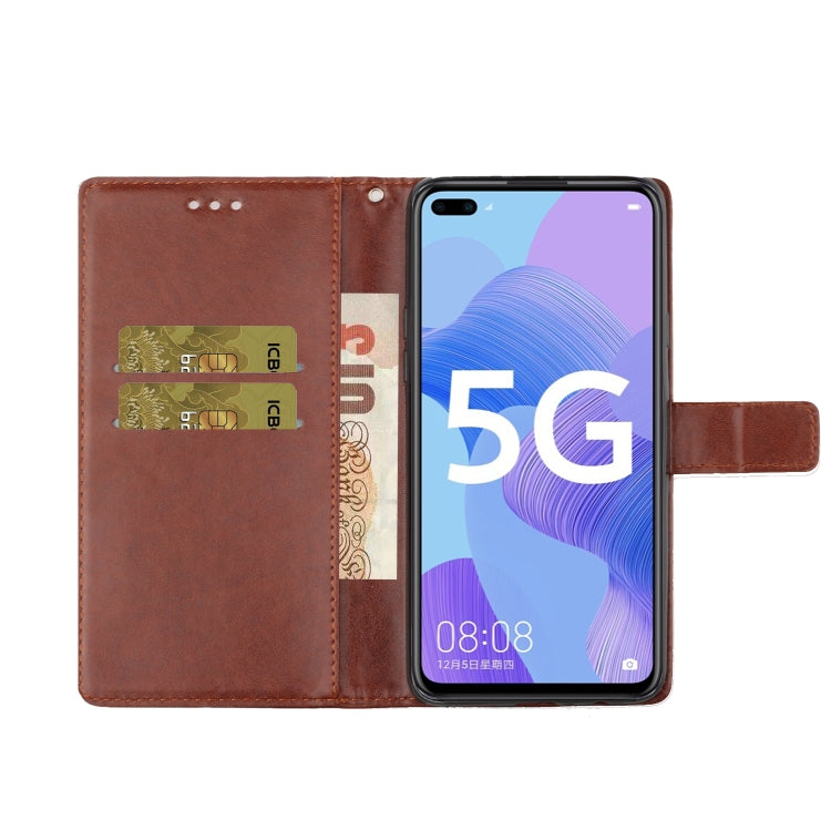For Huawei nova 6 Plum Blossom Pattern Diamond Encrusted Leather Case with Holder & Card Slots & Wallet