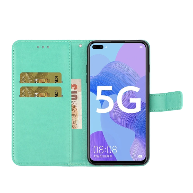 For Huawei nova 6 Plum Blossom Pattern Diamond Encrusted Leather Case with Holder & Card Slots & Wallet
