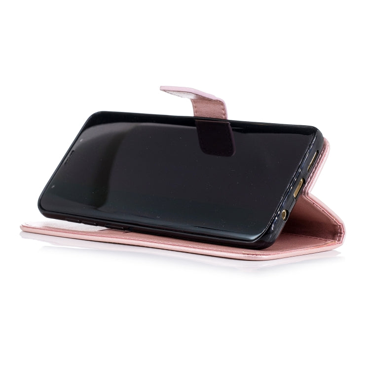 For Galaxy S9+ Plum Blossom Pattern Diamond Encrusted Leather Case with Holder & Card Slots & Wallet