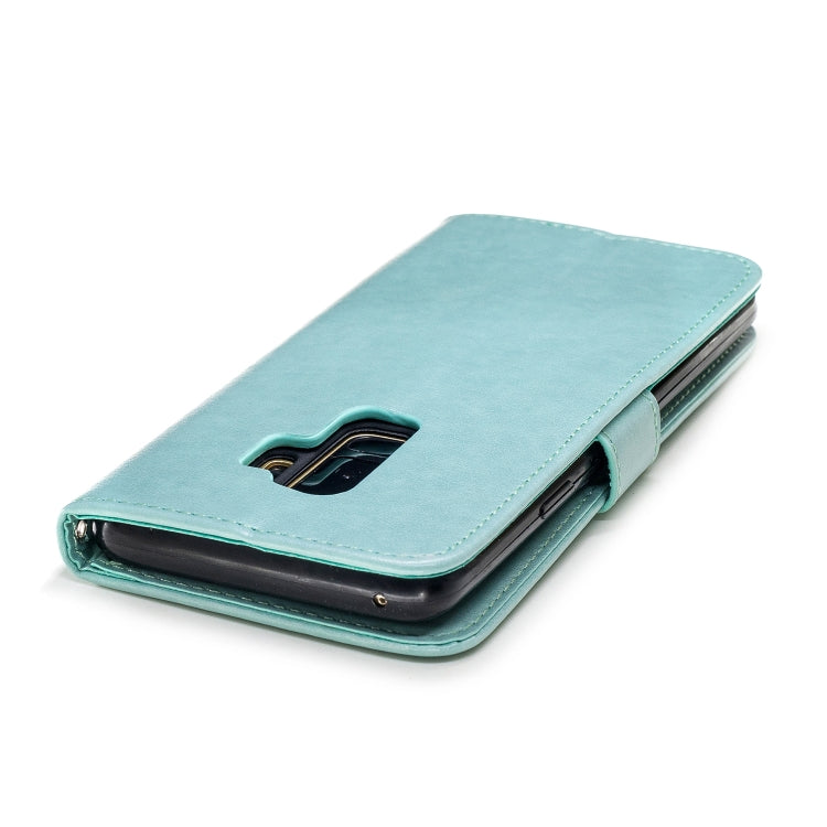 For Galaxy S9+ Plum Blossom Pattern Diamond Encrusted Leather Case with Holder & Card Slots & Wallet